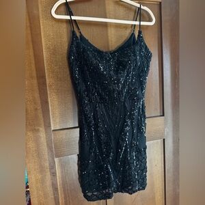 Windsor Black Cocktail Dress with Embellished Bodice